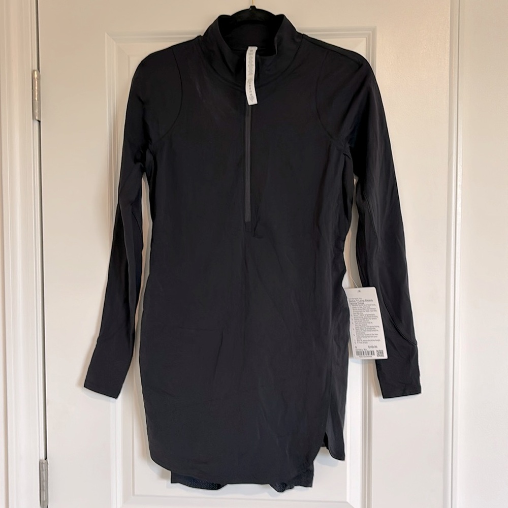 Lululemon Black Nulux Long-Sleeve Tennis Dress